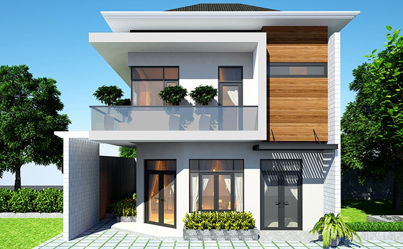 Mau Thiet Ke Nha Vuong 8x8m