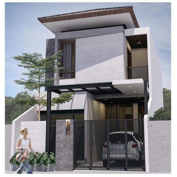 Mẫu biệt thự 2 tầng mái bằng hiện đại